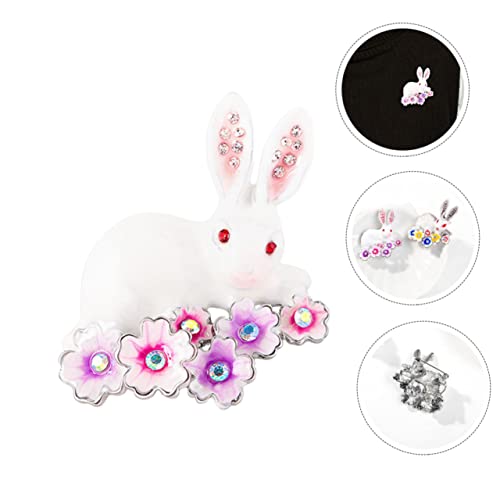 FOMIYES Emaillierte Hasenbrosche Damen Anstecknadel Langlebiger Legierung mit Strassstein Dekorativer Bunny Pin für Kleidung Modisches Accessoire und Geschenkidee von FOMIYES