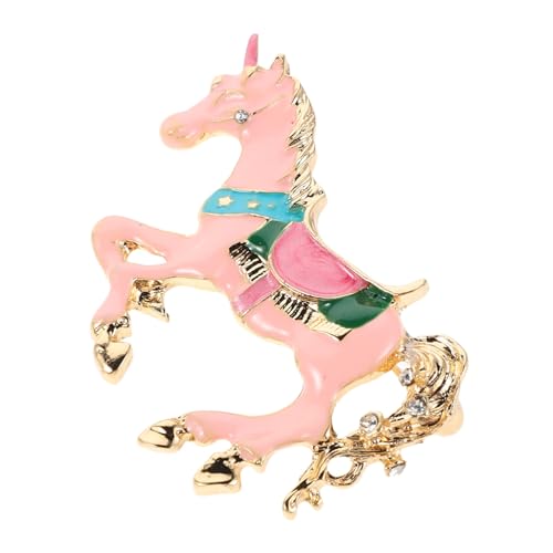 FOMIYES Enamel Pferdebrosche mit Kristallverschluss Chinesisches Tierkreiszeichen Stabile Metallbrosche für Damen Dekorativer Anstecker für Jacken Kleider Schals Schmuck Geschenk von FOMIYES