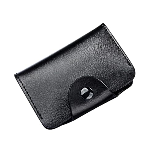 FOMIYES Endurable Echtes Material Kartenetui mit Fächer Funktionale Schlanke Geldbörse Modische Schwarze Pouch für Damen und Herren Vielseitig für Alltag und Besondere Anlässe Geeignet von FOMIYES