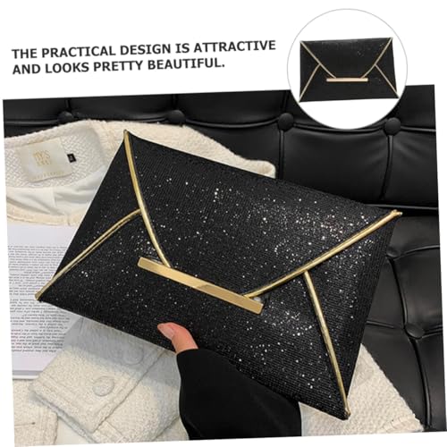 FOMIYES Envelope Bag Damen Clutch Tasche Schwarz Kleines Change Holder Portemonnaie Modische Abendtasche Handtasche für Besondere Anlässe Langlebig und Praktisch von FOMIYES