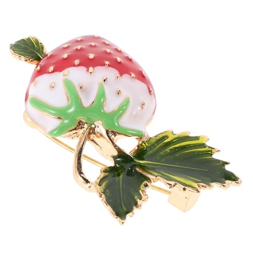 FOMIYES Erdbeer-Brosche Obst-Accessoire-Pin Zubehörstift Vintage Pin süße nadel Brosche aus Fruchtemail Rucksackstift Erdbeerschmuck Süßes Abzeichen Schmucknadel Zinklegierung rot von FOMIYES