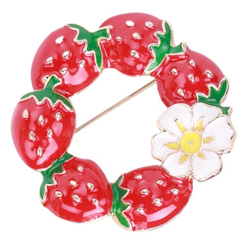 FOMIYES Erdbeer-brosche Dekorative Anstecknadel Für Schal Tasche Kleid Rucksacknadel Mit Blumendekor von FOMIYES