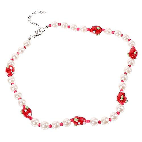 FOMIYES Erdbeer Perlenkette für Damen Süßes Leichtes Design mit Hochwertigen Perlen für Alltag und Besondere Anlässe als zu Weihnachten Valentinstag oder Hochzeiten FOMIYES Erdbeer Perlenkette für Damen Süßes Leichtes Design mit Hochwertigen Perlen für Alltag und Besondere Anlässe als zu Weihnachten Valentinstag oder Hochzeiten von FOMIYES
