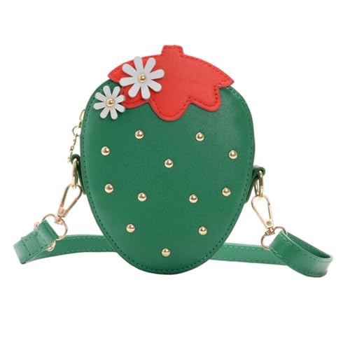 FOMIYES Erdbeer Pu Münztasche Für Junge Mädchen Umhängetasche Mit Verstellbarem Schultergurt Einfaches Portemonnaie Für Mädchen Mit Platz Für Kartenhalter Und Schlüssel von FOMIYES