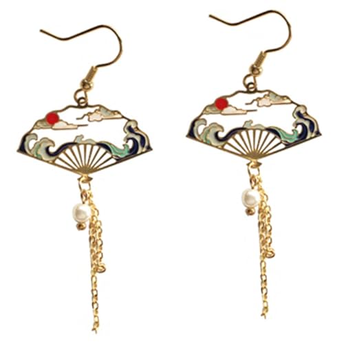 FOMIYES Fächerförmige Tropfenohrringe Für Frauen Ethnische Baumelnde Ohrhänger Aus Legierung Leicht Und Langlebig Für Besondere Anlässe Und Täglichen Tragen von FOMIYES
