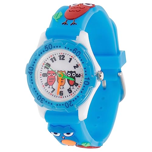 FOMIYES 3D Cartoon Kinderuhr Eule mit Gummiband Verstellbare Armbanduhr für Jungen und Mädchen Analoge Quarzuhr Geschenkidee zu Geburtstagen und Feiertagen von FOMIYES