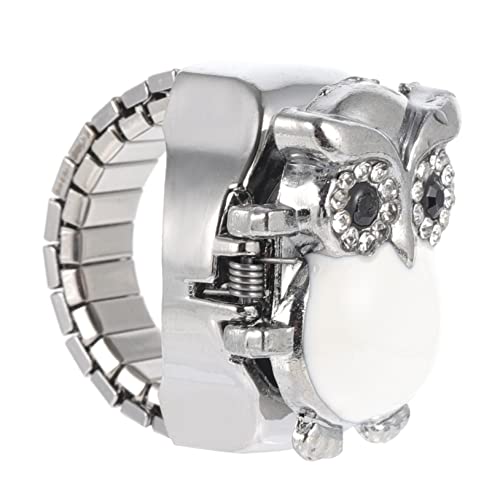 FOMIYES Retro Eulenring Uhr Kreative Fingeruhr Für Damen Und Herren Schmuckuhr Für Alltag Geeignet Für Halloween Geburtstage Und Weihnachten Weiß Langlebig Und von FOMIYES