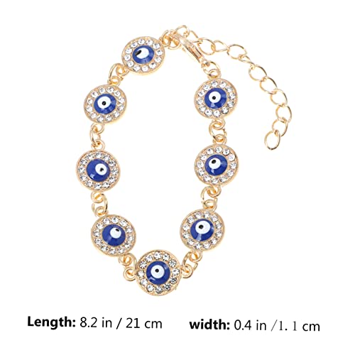 FOMIYES Evil Eye Handkettchen mit Türkischem Glasauge Modisches Armband für Damen und Herren Goldfarbene Runde Glasperlen Schutzsymbol Schmuck für Alltag und Besondere Anlässe von FOMIYES