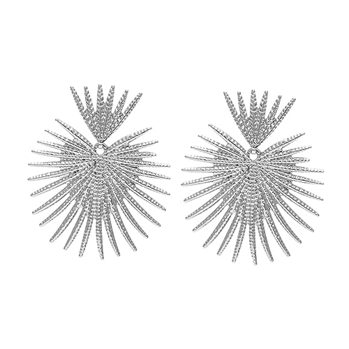 FOMIYES Extravaganter Silberner Damenohrring Einfacher Fächer Design Ohrstecker Leicht Modisch Komfortabel Langlebig aus und Metall für Party Urlaub und Alltag von FOMIYES