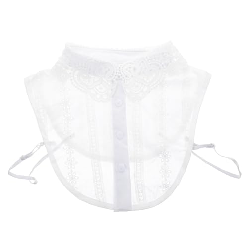 FOMIYES Falscher Kragen Damen Spitze Baumwolle Fake Collar Abnehmbar Dekorativer Blusenkragen für Shirts und Tuniken Weiß Elegant und Angenehm von FOMIYES