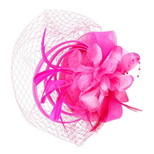 FOMIYES Fascinator Haarclip und Stirnband mit Abnehmbarem Mesh für Vintage Braut Haarschmuck Geeignet für Teeparty Hochzeit Cocktail und Festliche Anlässe von FOMIYES