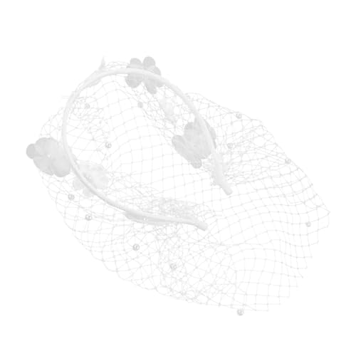 FOMIYES Fascinator Im Vintage Stil Blumenmuster Für Die Braut Im 1920Er Jahre Stil Mit Netzschleier Kunstperlen Haarband Hochzeits Haarschmuck Für Frauen Anzieh Accessoires von FOMIYES