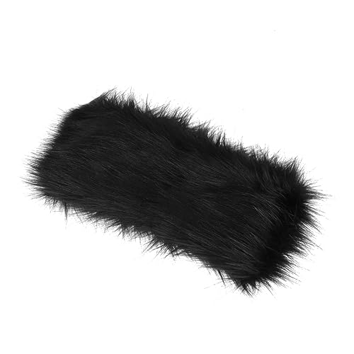 FOMIYES Schwarzes Damen Stirnband Imitiert Fell Wintermütze Warmes Kopftuch Haarschmuck Mit Bändern Für Leichtes Tragen von FOMIYES
