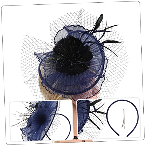 FOMIYES Federgesteck Fascinator Haarschmuck Damen Abnehmbarer Clip und Haarband Eleganter Netz und Federhut für Hochzeit Cocktail Teeparty Karneval und Festliche Anlässe Leicht und Bequem von FOMIYES