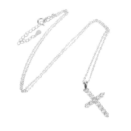 FOMIYES Feine Kreuzanhänger Halskette mit Gedrehter Kette und Funkelnden Zirkonia Damen Schmuck für Alltag und Besondere Anlässe Spirituelles Design Eleganter Modeschmuck von FOMIYES