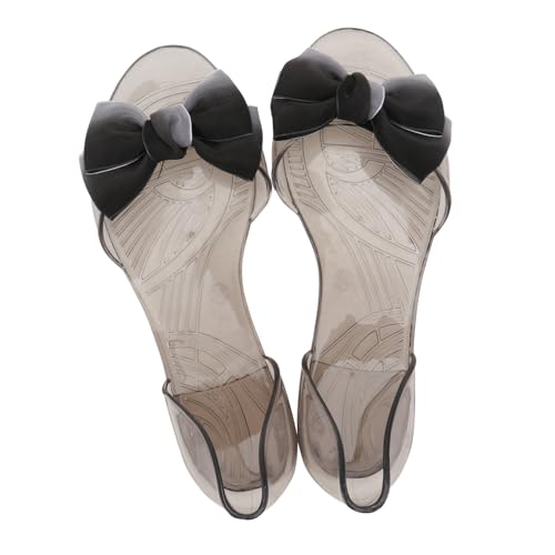 FOMIYES Flache Bowknot Sandalen Damen Sommer Strand Schuhe Rutschfeste Atmungsaktive Fish Head Sandalen mit Bequemer Sohle Vielseitig Kombinierbar für Freizeit und Urlaub Elegant und von FOMIYES