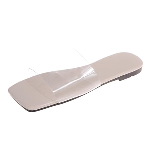FOMIYES Flache Damen Slipper Sommer Freizeit Outdoor Slipper Modisch Transparent Leichte Hausschuhe mit Flachem Boden und Einfachem An Ausziehen für Stilbewusste Frauen von FOMIYES