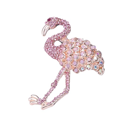 FOMIYES Flamingo Brosche Legierung mit Kristallbesatz Leichte Anstecknadel für Kleidung Schmuckaccessoire für Damen und Mädchen für Kleider Pullover Jacken Partys Hochzeit Hellrosa von FOMIYES