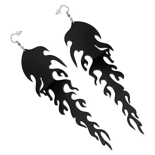 FOMIYES Flammenförmige Ohrringe Damen Leichte Langlebige Drop Ohrringe Schwarz Modischer Ohrschmuck für Partys Hochzeiten und Besondere Anlässe von FOMIYES