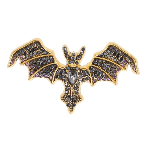 FOMIYES Brosche Fledermaus Vintage Mit Strasssteinen Metall Anstecknadel Für Damen Herren Hemd Jacke Party Kostüm Halloween Modeschmuck Tierbrosche Fledermausbrosche Barock Design von FOMIYES