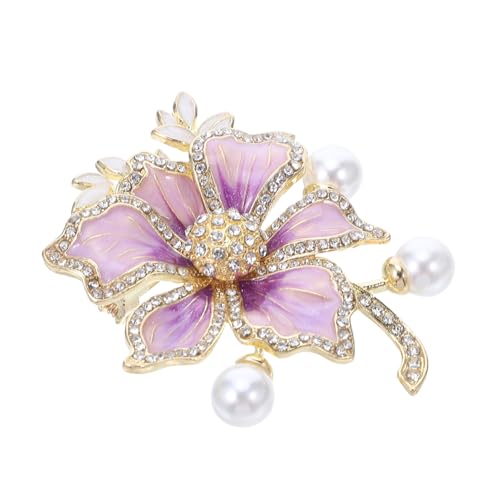 FOMIYES Flower Brooch Pin Emaille Blumenbrosche mit Perlen Vintage Design für Damen Banquet Abendkleid Schmuckaccessoires von FOMIYES