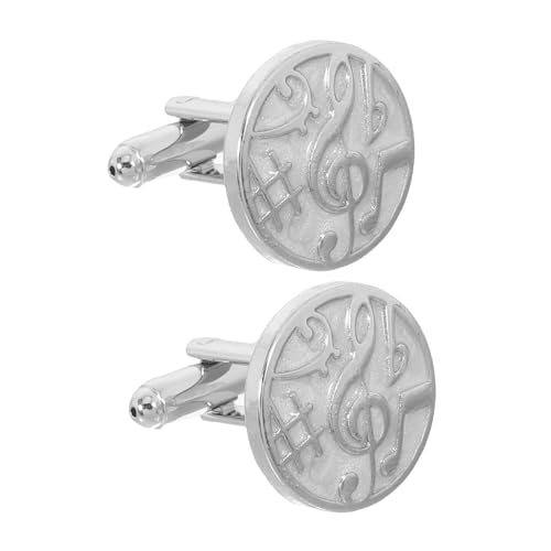 FOMIYES Französische Manschettenknöpfe Für Hemden Stilvolle Manschettenknöpfe Mit Musiknoten Für Hemden Runder Schmuck Mit Musiknoten Runde Für von FOMIYES