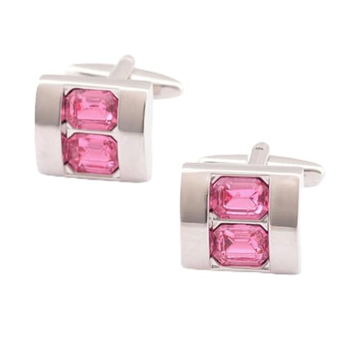 FOMIYES Französische Manschettenknöpfe Herren-Ärmelknopf Kristallmanschettenknöpfe Kupfermanschettenknöpfe Männer Manschettenknöpfe Rosa von FOMIYES