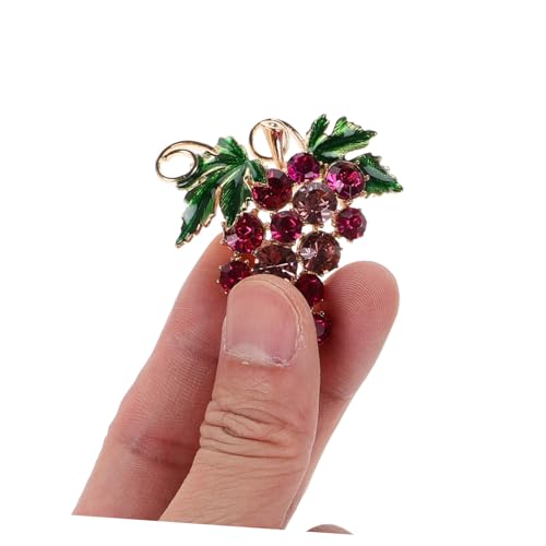 FOMIYES Fruchtige Traubenbrosche Anstecknadel Damen Strass Schmuck Pin für Jacke Pullover Rucksack Weihnachtsaccessoire Mädchen von FOMIYES