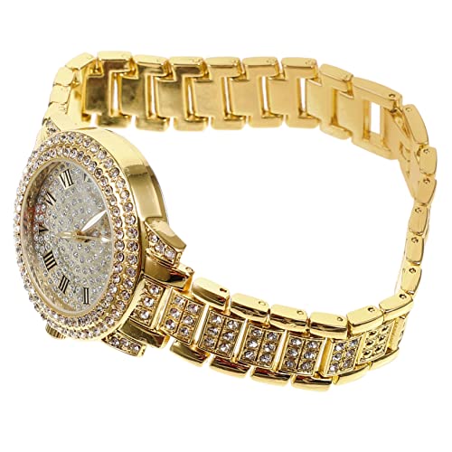 FOMIYES Stilvolle Herrenuhr Mit Diamanten Elegant Für Herren Verstellbares Armband Hochwertige Materialien Präzise Mechanik Hingucker Für Business von FOMIYES