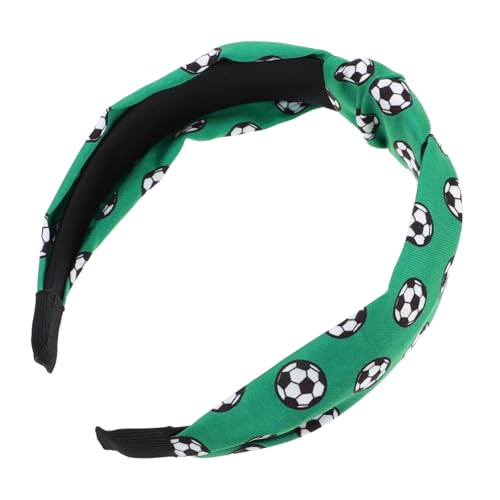 FOMIYES Fußball Stirnband für Frauen Breites Gedrehtes Knoten Haarband für Sport Spieltage Sicheres Halten Modisches Accessoire für Frauen Fußballfans Grün von FOMIYES