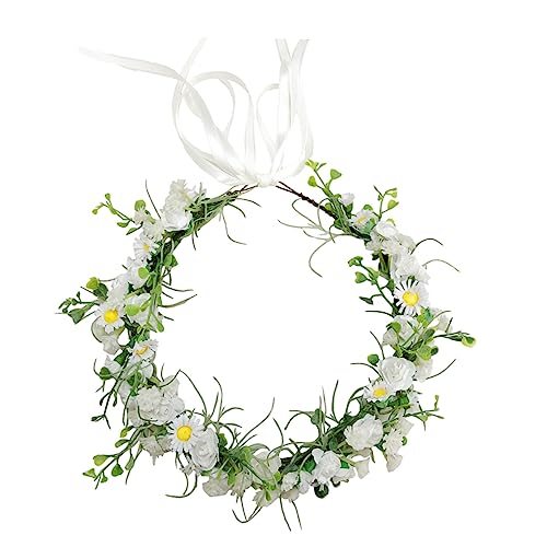 FOMIYES Gänseblümchenkranz-kopfschmuck Blumen-stirnband Für Braut Hochzeits-kopfschmuck Mit Exquisiten Blumen Verstellbar Passt Zu Mantel Kleid Rock von FOMIYES