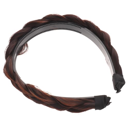 FOMIYES Geflochtenes Haarschmuck Stirnband mit Rutschfestem Design für Damen und Herren Breiter Haarreifen in Tiefbraun Geeignet für Alltag Sport und Make Up Einstellbare Modisches von FOMIYES