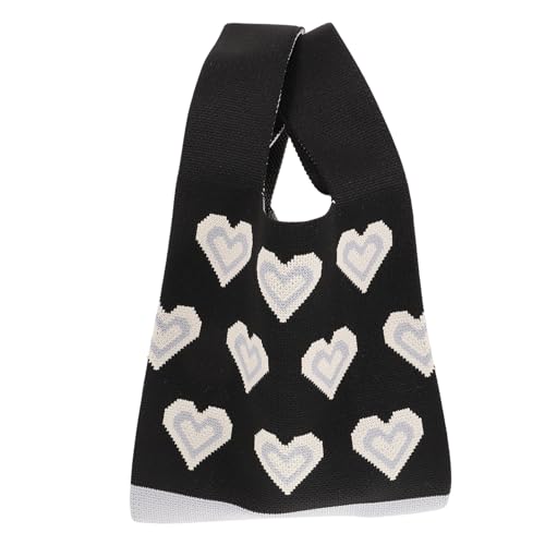 FOMIYES Strickhandtasche Für Damen Gehäkelte Tragetasche Handgefertigte Baumwolltasche Modische Umhängetasche Vielseitige Schultertasche Ideal Für Freizeit Und Reisen von FOMIYES