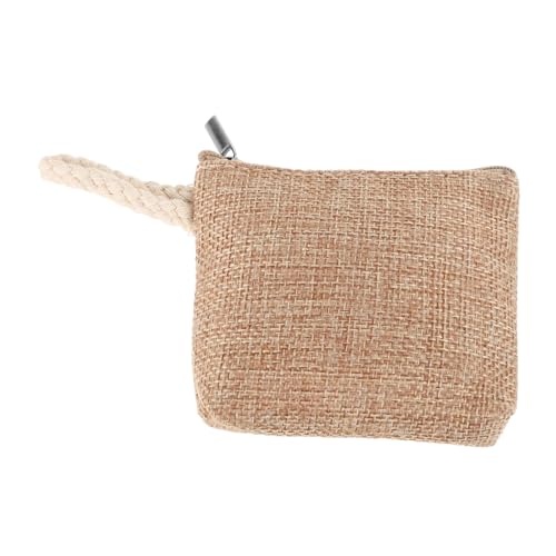 FOMIYES Gelegenheitsbeutel Mädchen wechseln die Handtasche Geldbeutelorganisator Kabelorganisator Geldbeutel Geldbörse Münzbeutel Lippenstift Tasche Bettwäsche aus Baumwolle Beige von FOMIYES