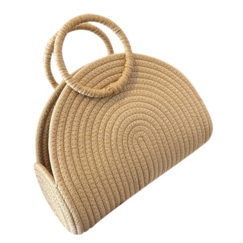 FOMIYES Gewebte Handtasche Baumwollseil Tragbare Strandtasche für Damen mit Großer Kapazität für und Outdoor Aktivitäten Khakifarben Robust und Vielseitig FOMIYES Gewebte Handtasche Baumwollseil Tragbare Strandtasche für Damen mit Großer Kapazität für und Outdoor Aktivitäten Khakifarben Robust und Vielseitig von FOMIYES