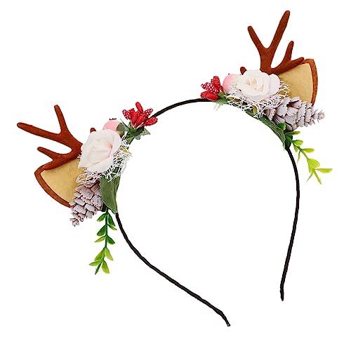 FOMIYES Geweih Stirnband Haarband mit Geweih Party-Geweih-Stirnband Kitz Tiara schöner Haarreif weihnachtshirsch haarband festlich Haarschmuck Haarnadel Kopfbedeckung Kind Plastikzweig von FOMIYES