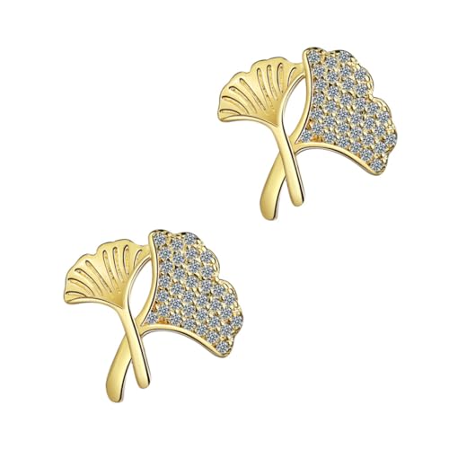 FOMIYES Ginkgo Ohrstecker Damen Zirkonia Dangler Ohrringe Schmuck Leicht Kombinierbar Für Alltag Party Valentinstag von FOMIYES