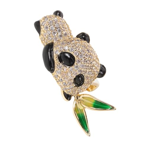FOMIYES Glänzende Panda-brosche mit Strasssteinen Leichter Tier-lapel-pin für Hemd Hut Rucksack und Pullover Vielseitiges Accessoire mit Rutschfester Anstecknadel Modisch und Angenehm für von FOMIYES