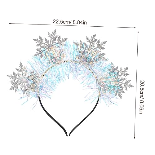 FOMIYES Glitzerndes Schneeflocken Haarband für Frauen Festlicher Weihnachts Kopfschmuck mit Silbernen Schneeflocken Leichtes Dekoratives Haarschmuck Accessoire für Party und Winterfest von FOMIYES