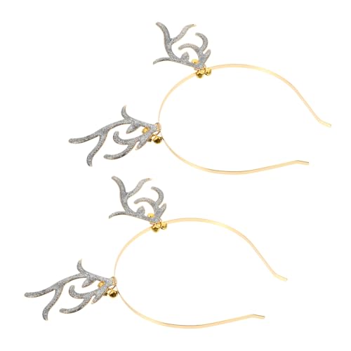 FOMIYES Glitzerndes Weihnachts Haarband Rentiergeweih Goldfarben und Erwachsene Haarschmuck Festliches Stirnband für Weihnachtsfeier Karneval Party von FOMIYES