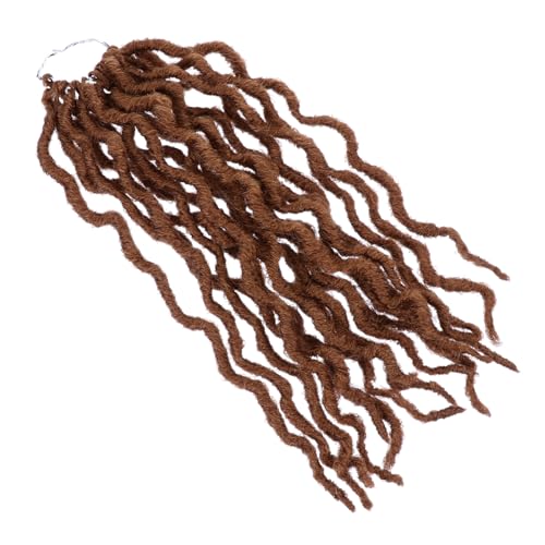 FOMIYES Göttin Locs Häkelfrisur Lockige Wellenförmige Synthetische Häkelzöpfe Damen Perücke Hochtemperaturfaser Strapazierfähige Flechtfrisur Für Karneval Cosplay Alltag von FOMIYES