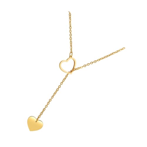 FOMIYES Goldene Herz halskette Damen Vintage Kurz Kette Schmuck Clavicle Chain Stilvolles Design für Alltag und Festliche Anlässe FOMIYES Goldene Herz halskette Damen Vintage Kurz Kette Schmuck Clavicle Chain Stilvolles Design für Alltag und Festliche Anlässe von FOMIYES