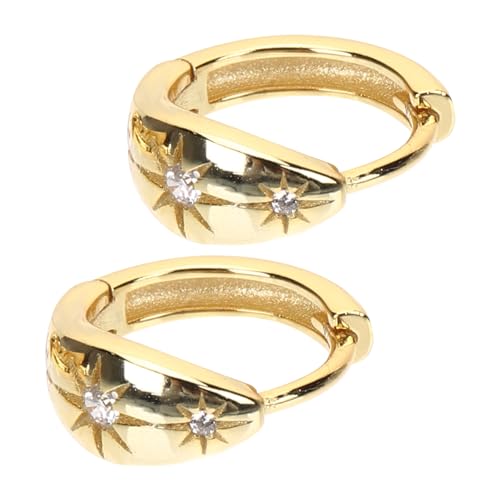 FOMIYES Goldene Kleine Loop Ohrstecker mit Funkelnden Strasssteinen Modischer Schmuck für Damen und Herren Langlebige Ohrhänger für Alltag und Fest von FOMIYES