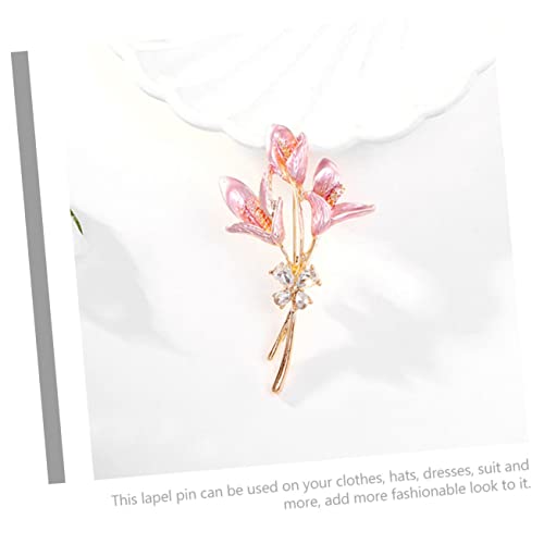 FOMIYES Goldene Lilienbrosche mit Funkelnden Strasssteinen Stabile Anstecknadel für Kleidung Schal und Hut Blütenform Vielseitige Schmuck Dekoration für Damen und Geschenkidee von FOMIYES