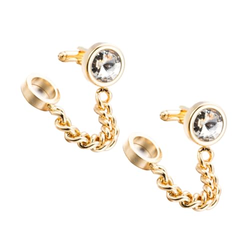 FOMIYES Goldene Manschettenknöpfe mit Kristallverzierung Hochwertige Herren Hemd Accessoires Stilvolle Business Manschettenknöpfe für Formelle Anlässe und Geschenkideen von FOMIYES