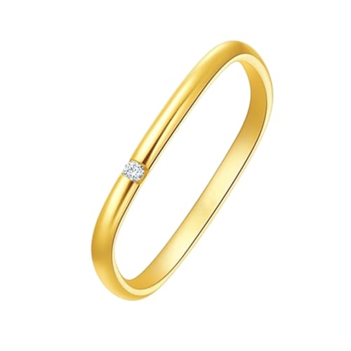 FOMIYES Goldener Titanstahl Damenring Quadratisch Fein Poliert Modisches Schmuckzubehör für Frauen Langlebig Stilvoll Eleganter Fingerring für Alltag und Geschenk von FOMIYES