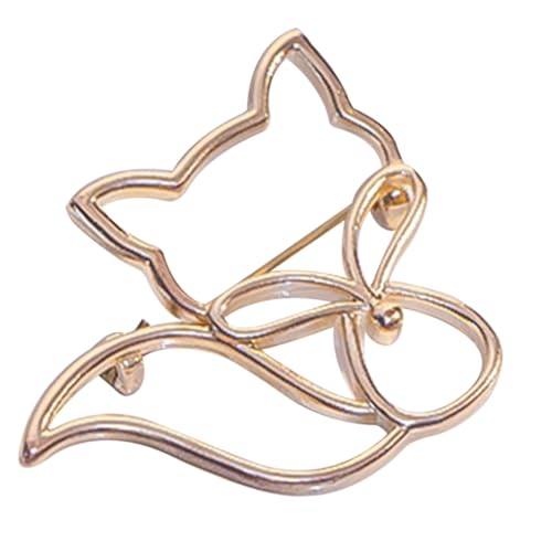 FOMIYES Goldfarbene Filigrane Fuchsbrosche aus Legierung Eleganter Ansteckpin für Damenkleidung Schals Mäntel und Rucksäcke Modisches Accessoire für Anzüge und Taschen Langlebig und von FOMIYES