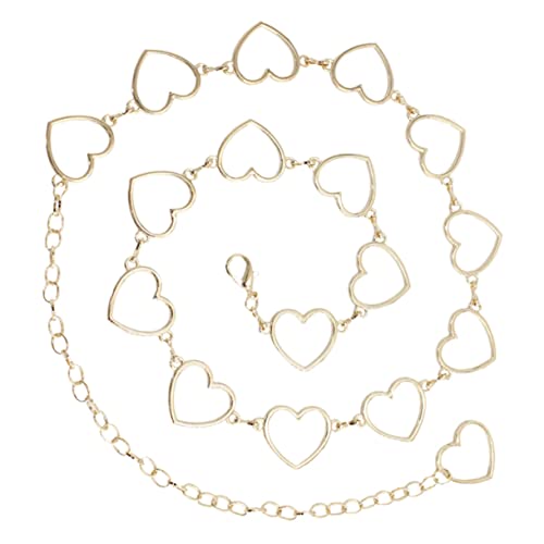 FOMIYES Goldfarbener Damen Taillenkettengürtel Herzform Metallgürtel für Kleider Hochzeit Abendkleid Party Strandmode Eleganter Schmuck für Frauen Mädchen von FOMIYES