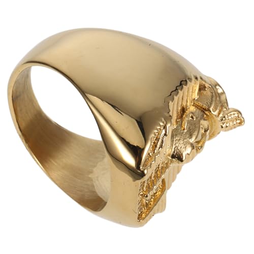 FOMIYES Goldfarbener Herrenring aus mit Ägyptischem Filigranes Design Stilvolles Schmuckaccessoire und für Besondere Anlässe Wie Geburtstag Hochzeit Valentinstag von FOMIYES
