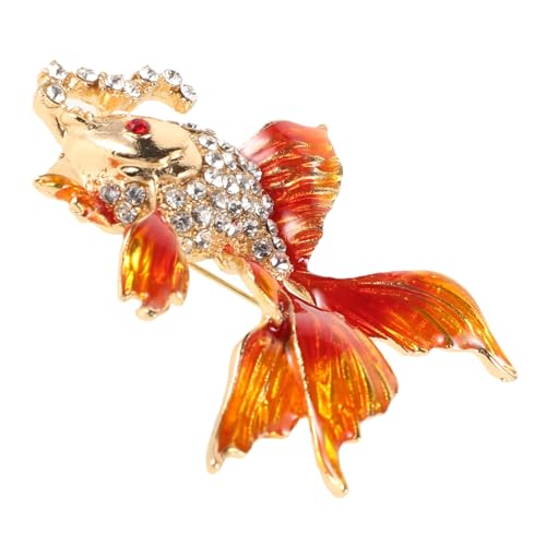 FOMIYES Goldfisch Brosche mit Strasssteinen Anstecknadel für Damen Mantel und Hut Brosche Stabile Kleidungsklammer Geschenkidee für Muttertag und Besondere Anlässe von FOMIYES